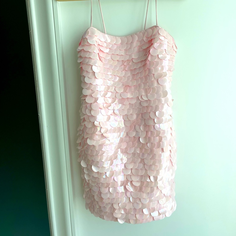 Pink sequin/beaded party dress